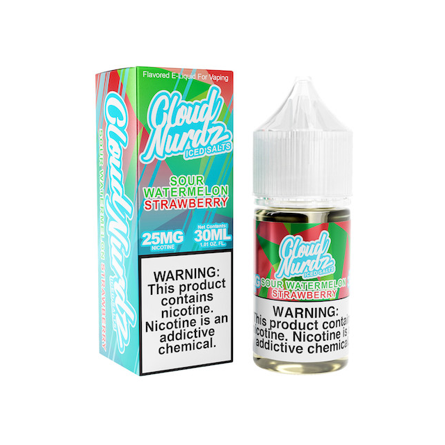 Juice Cloud Nurdz Salts | Sour Watermelon Strawberry ICED 30mL Cloud Nurdz - 1