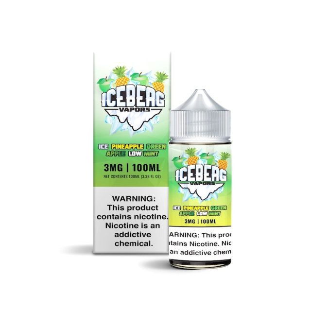 Iceberg Vapors | Ice Pineapple Green Apple Low Mint 100mL | Juice FreeBase Iceberg Vapors - 1